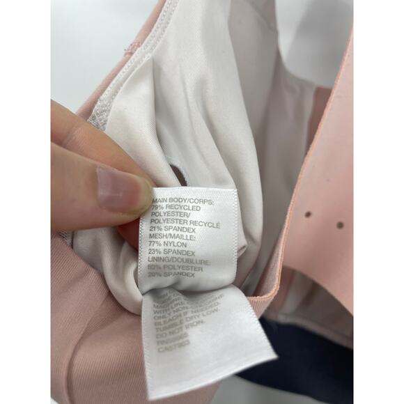 Zella Bra Womens Large Sports Go Run Perforated Sustain Pink Gray Racerback - Picture 8 of 8